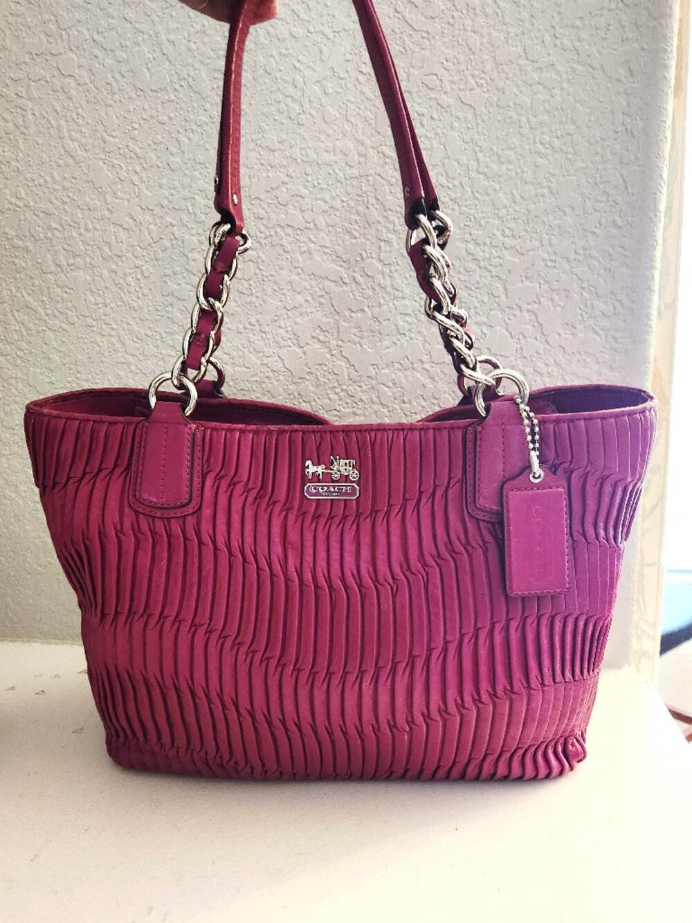 Vintage Coach Gathering Fuschia Y2K Shoulder Bag Purse